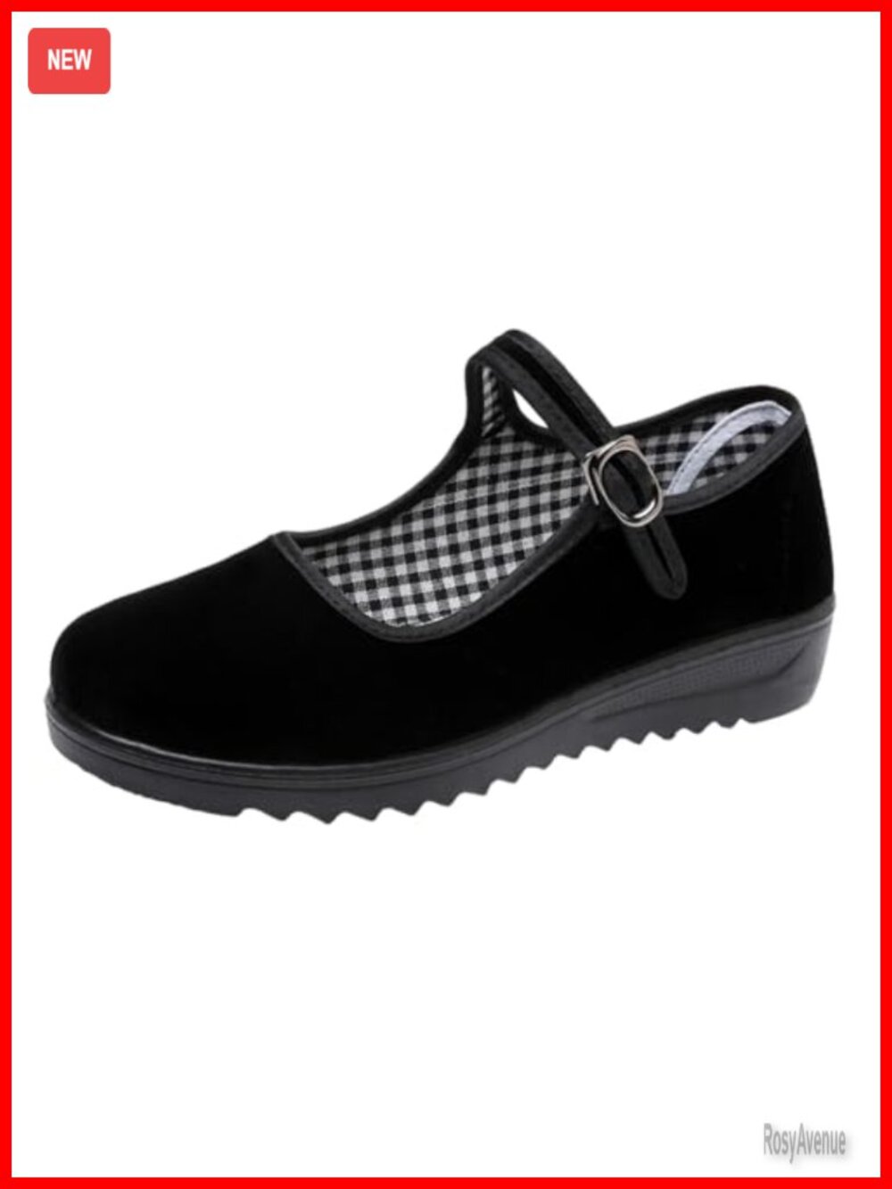 Velvet Mary Jane Flats Women Non Slip Comfortable Walking Shoes